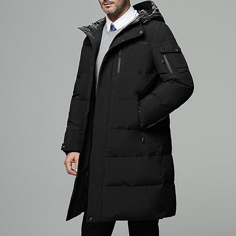 Wade | Padded Long Puffer Jacket with Hood