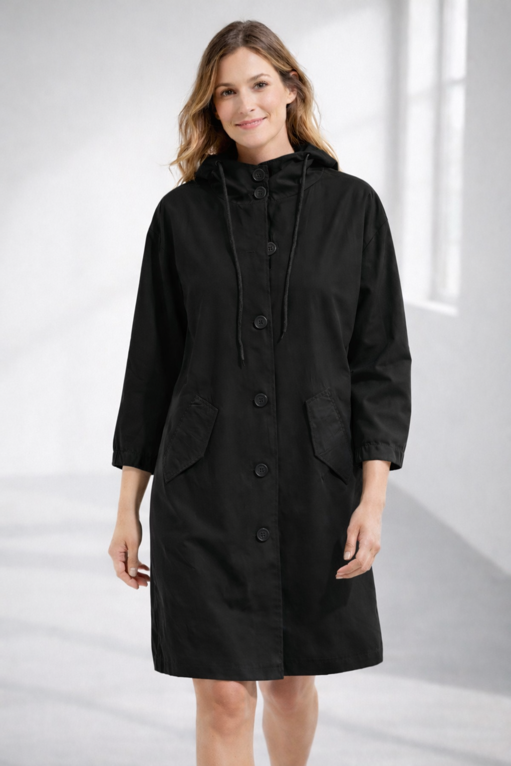 | Mid-Length Casual Hooded Jacket