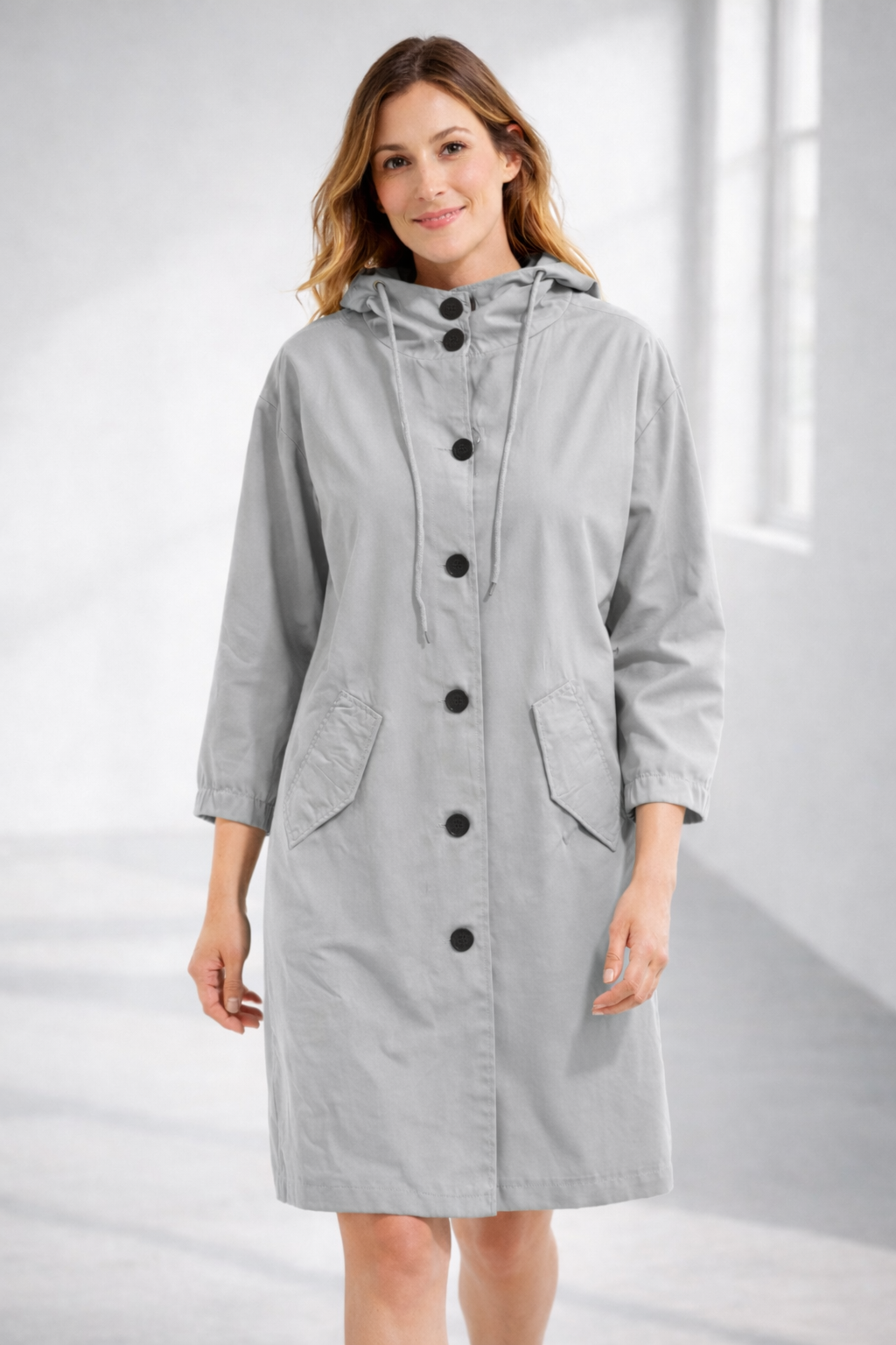 | Mid-Length Casual Hooded Jacket