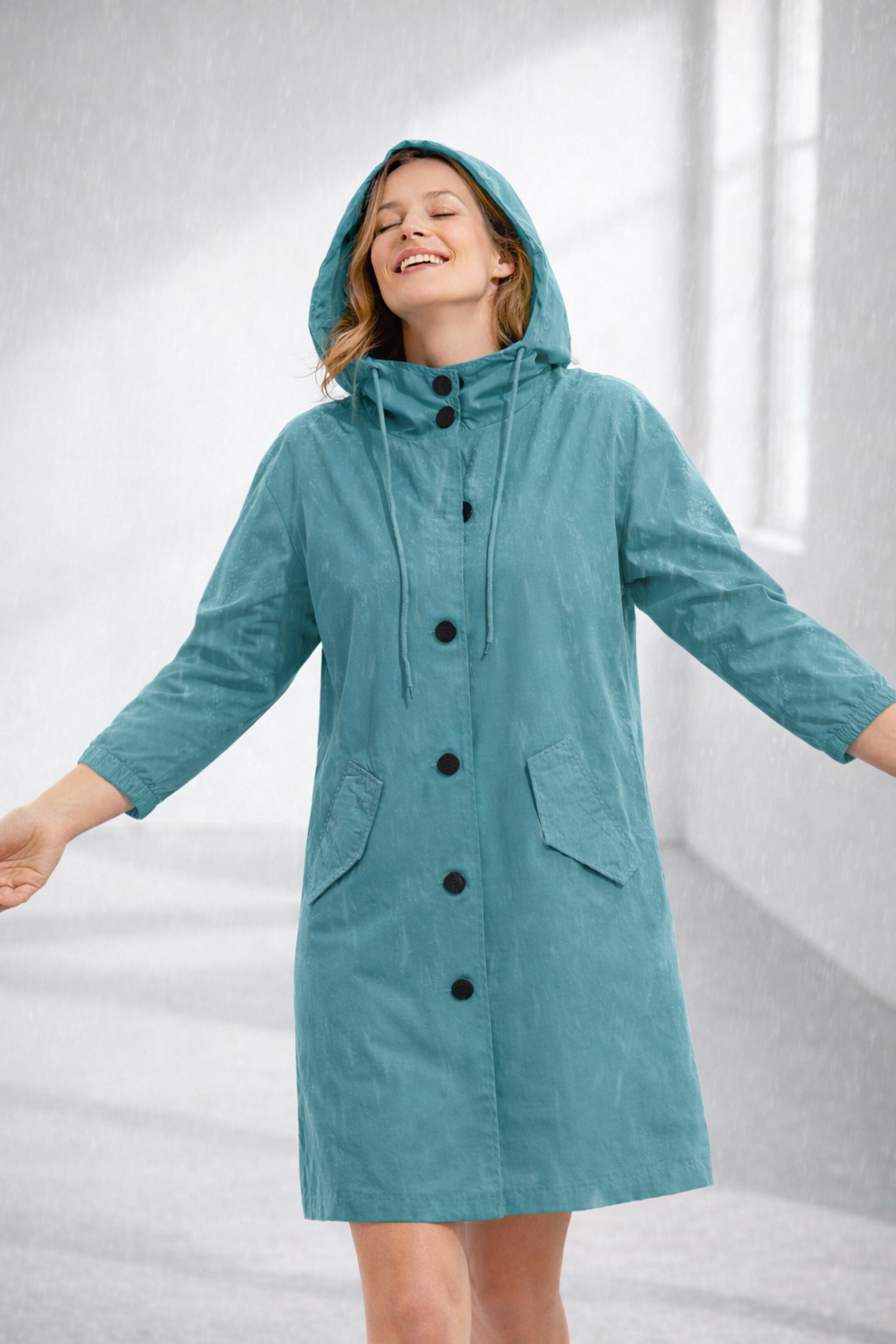 | Mid-Length Casual Hooded Jacket