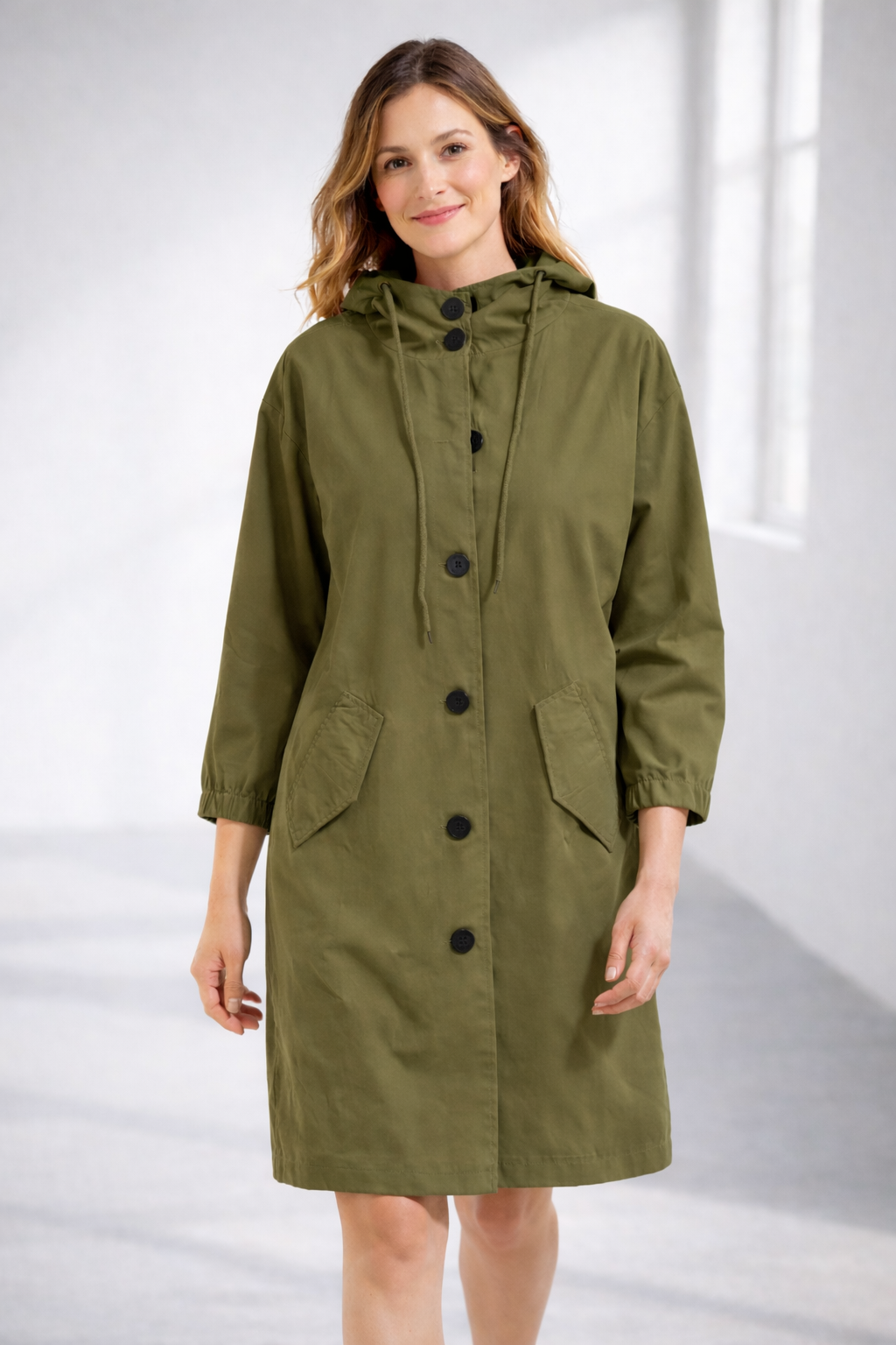 | Mid-Length Casual Hooded Jacket