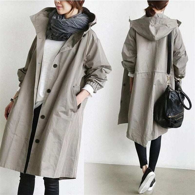 | Mid-Length Casual Hooded Jacket