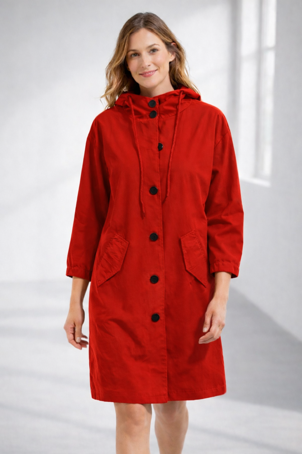| Mid-Length Casual Hooded Jacket