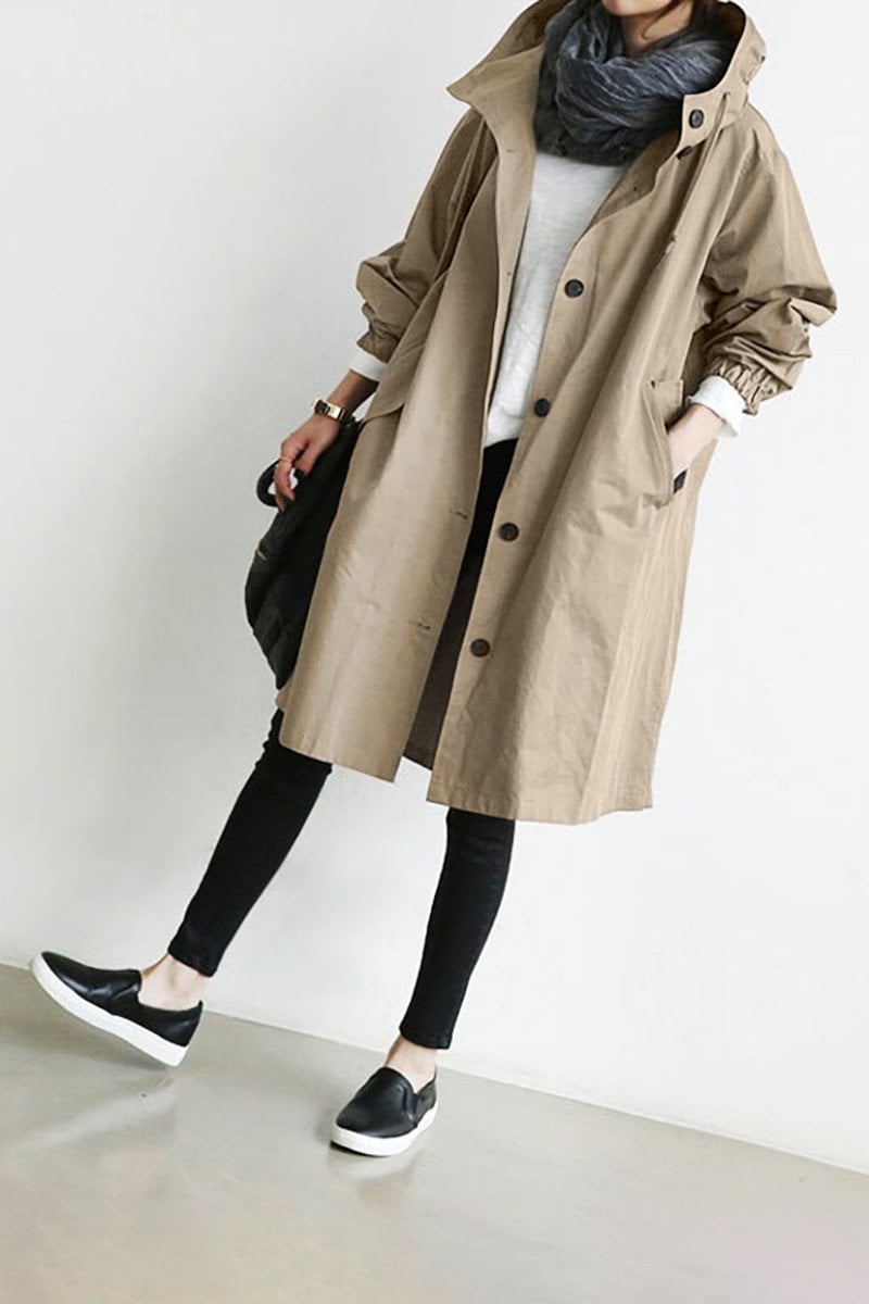 | Mid-Length Casual Hooded Jacket