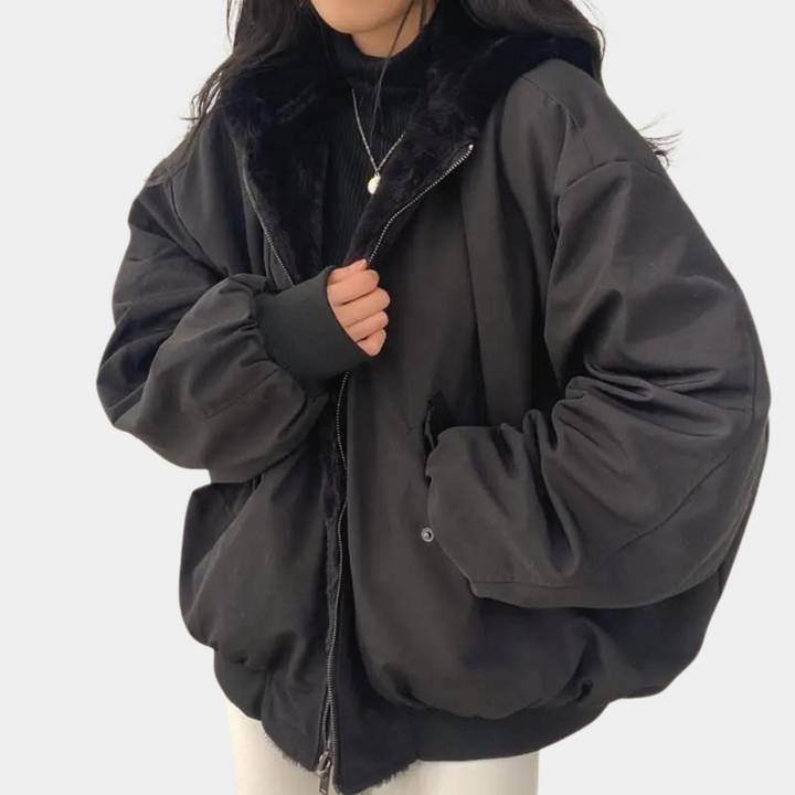 | Oversized Sherpa Lining Winter Bomber Jacket