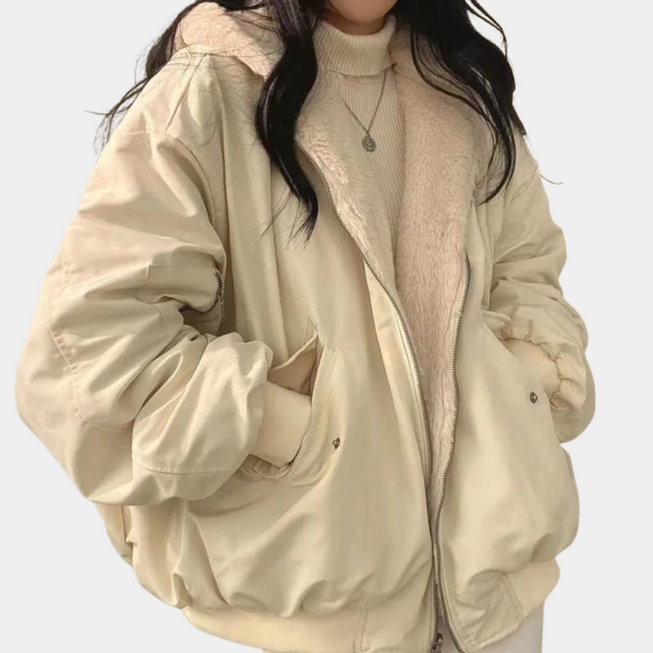 | Oversized Sherpa Lining Winter Bomber Jacket