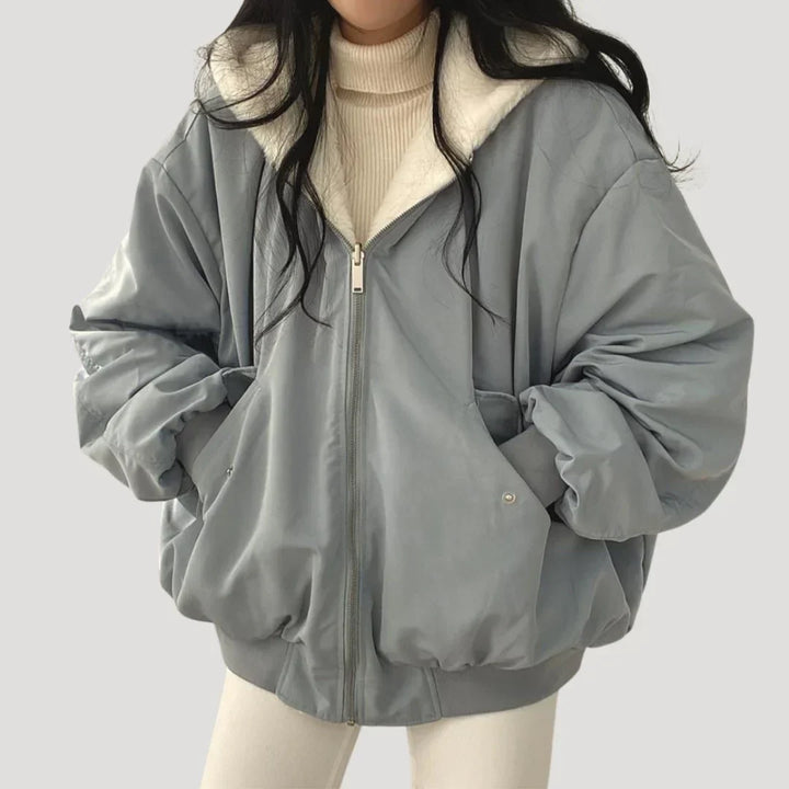 | Oversized Sherpa Lining Winter Bomber Jacket