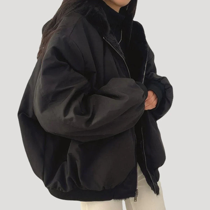 | Oversized Sherpa Lining Winter Bomber Jacket
