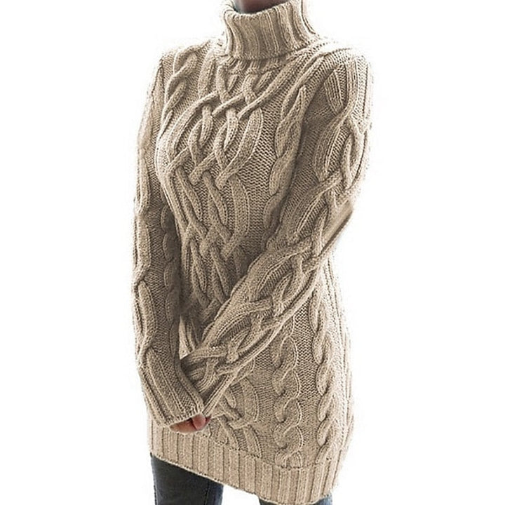Thea | Cable Knit Turtleneck Dress