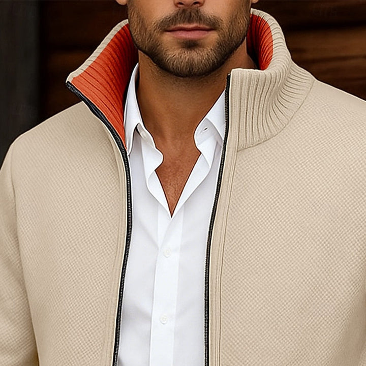 Gregory | Stand Collar Zip Cardigan