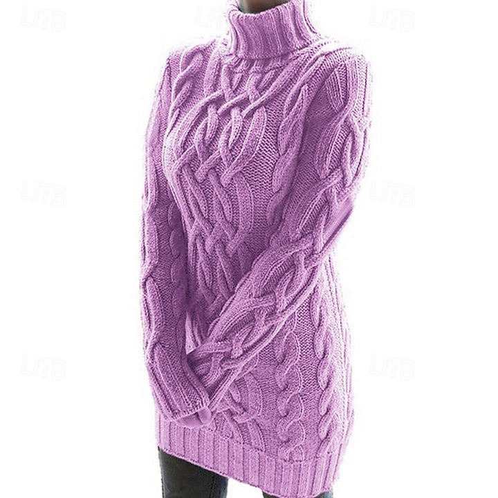 Thea | Cable Knit Turtleneck Dress
